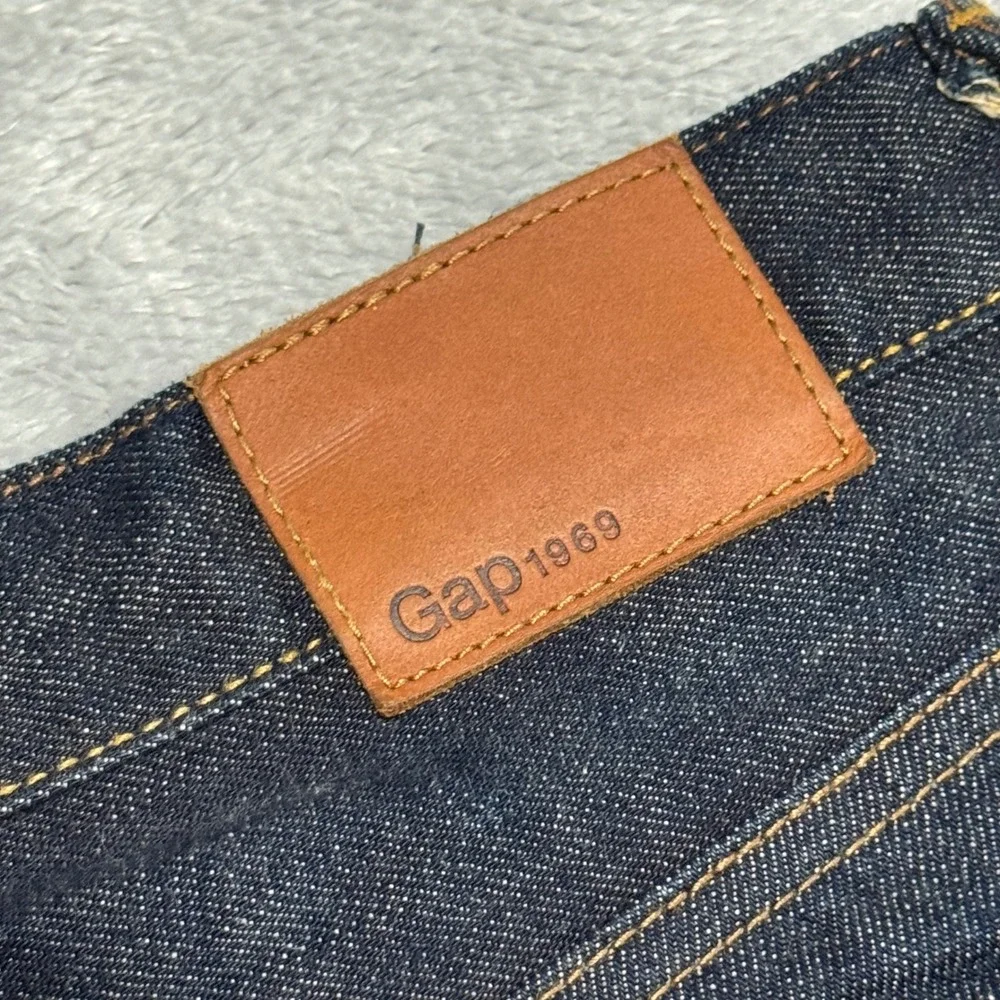 Gap Jeans Mens 36x34 Dark Indigo 1969 Kaihara Japanese Selvedge Slim Button Fly